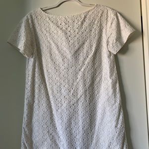 White eyelet casual shift dress - size 6